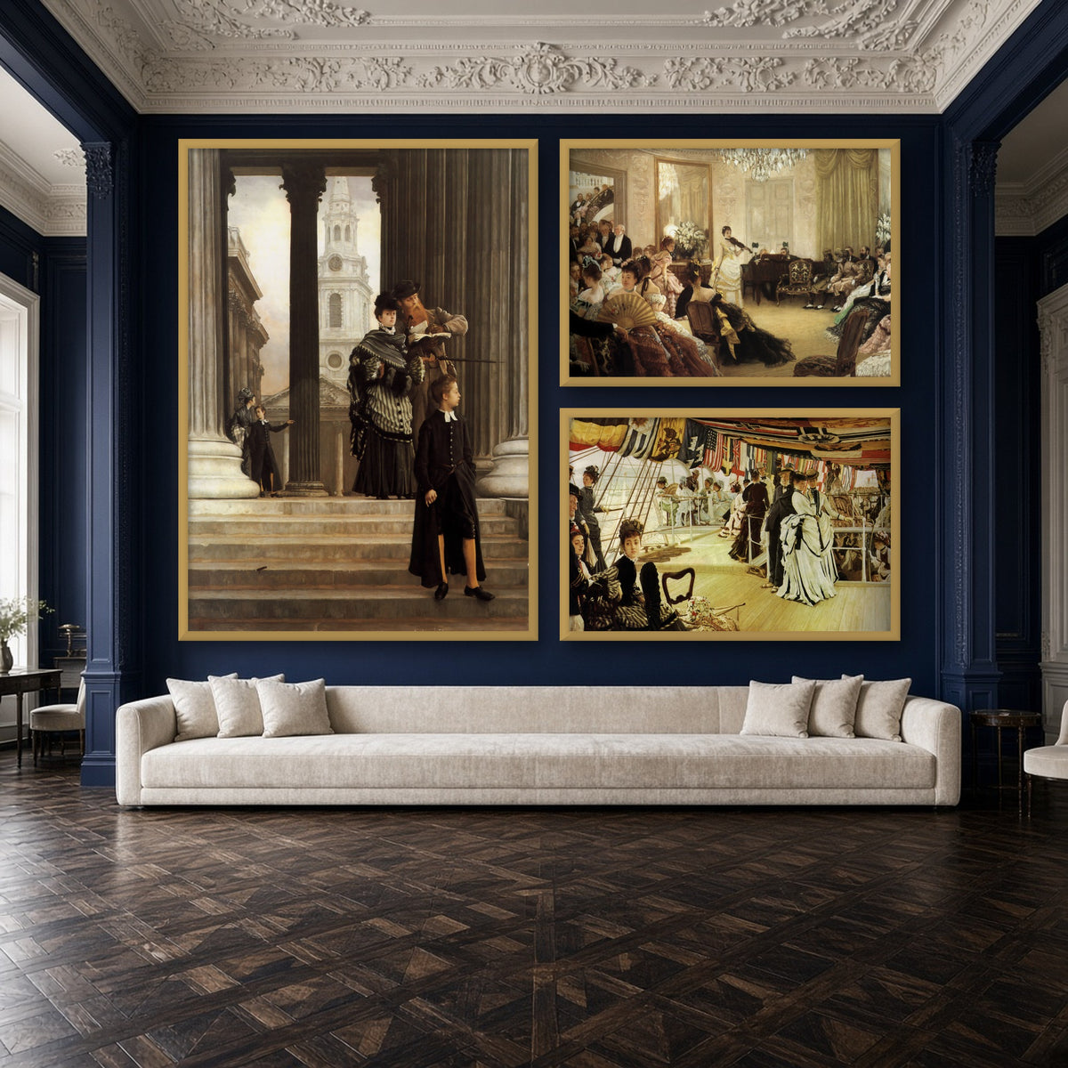 James Tissot Gallery Wall Set of 3 — gallery wall mockup, alternative arrangement