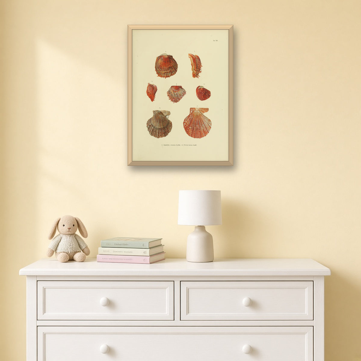 Japanese Scallop Shells (Taf. XII) by Carl Emil Lischke — framed art preview