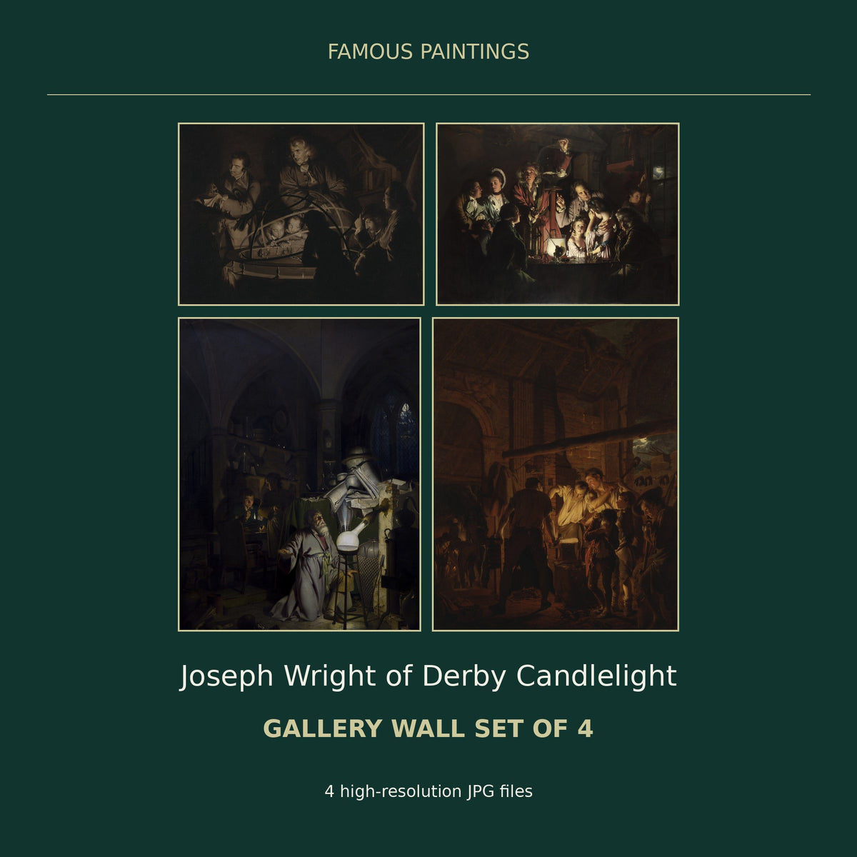 Joseph Wright of Derby Candlelight Gallery Wall Set of 4 — cover