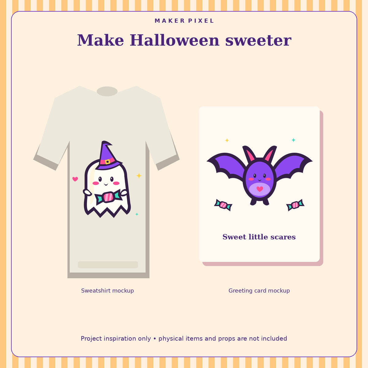 Kawaii Candy Halloween SVG + PNG Pack – 6 Vibrant Cute Characters