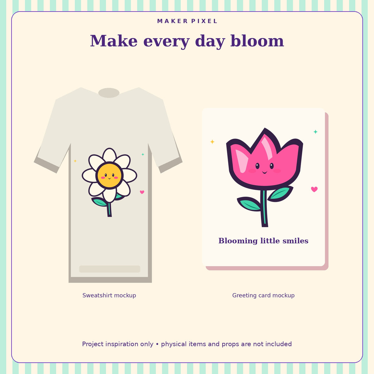 Kawaii Flower Friends SVG + PNG Pack – 6 Cute Floral Characters