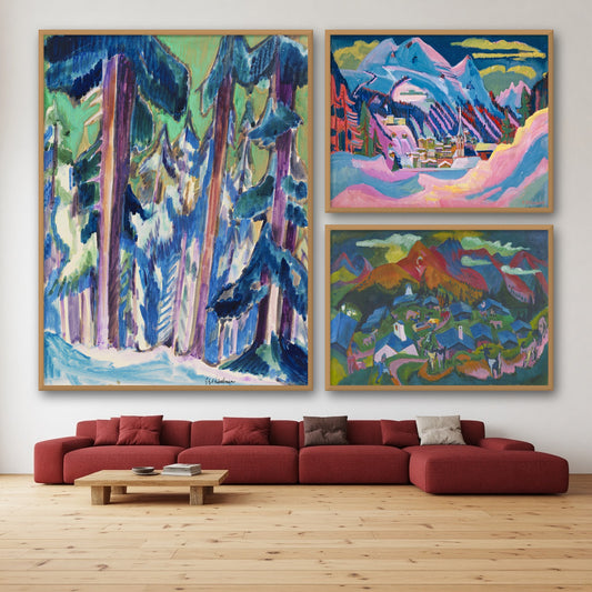 Kirchner in Davos Gallery Wall Set of 3 — gallery wall mockup