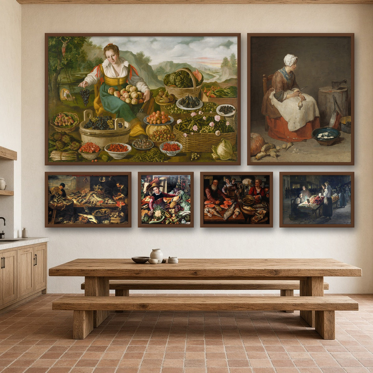 Kitchens and Markets Gallery Wall Set of 6 — gallery wall mockup