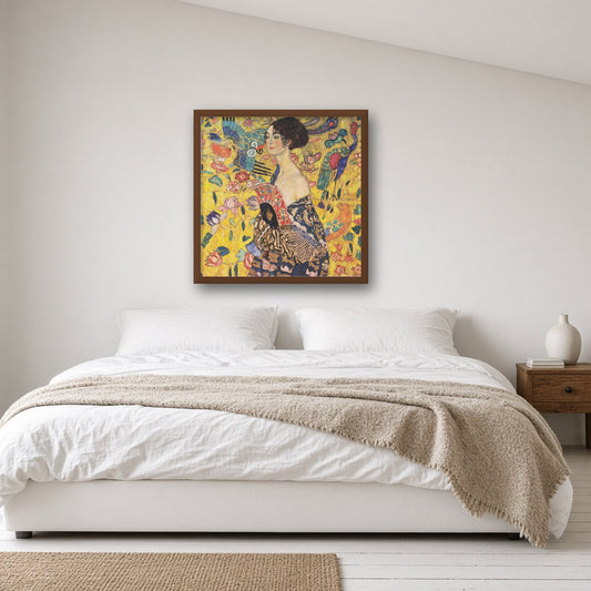 Lady with a Fan by Gustav Klimt — room mockup