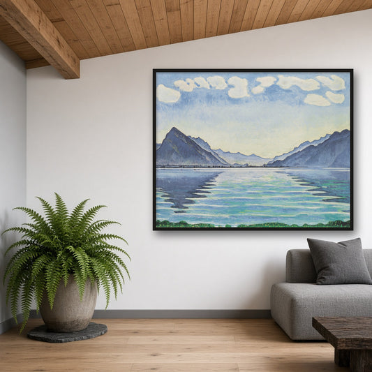 Lake Thun, Symmetric Reflection by Ferdinand Hodler — room mockup