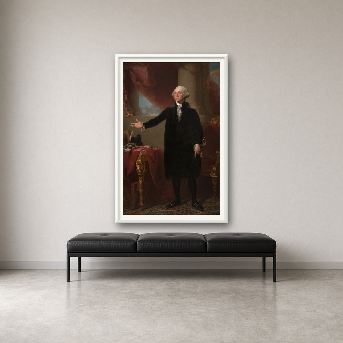 George Washington (Lansdowne Portrait) by Gilbert Stuart — room mockup