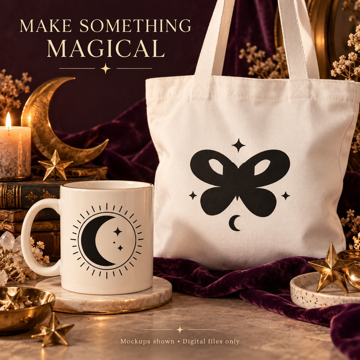 Celestial Atelier SVG Pack – 10 Celestial Designs + PNG