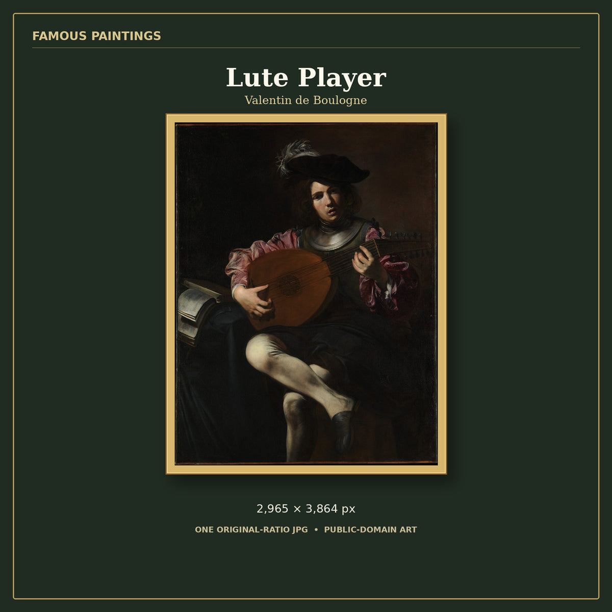 Lute Player by Valentin de Boulogne, cover preview