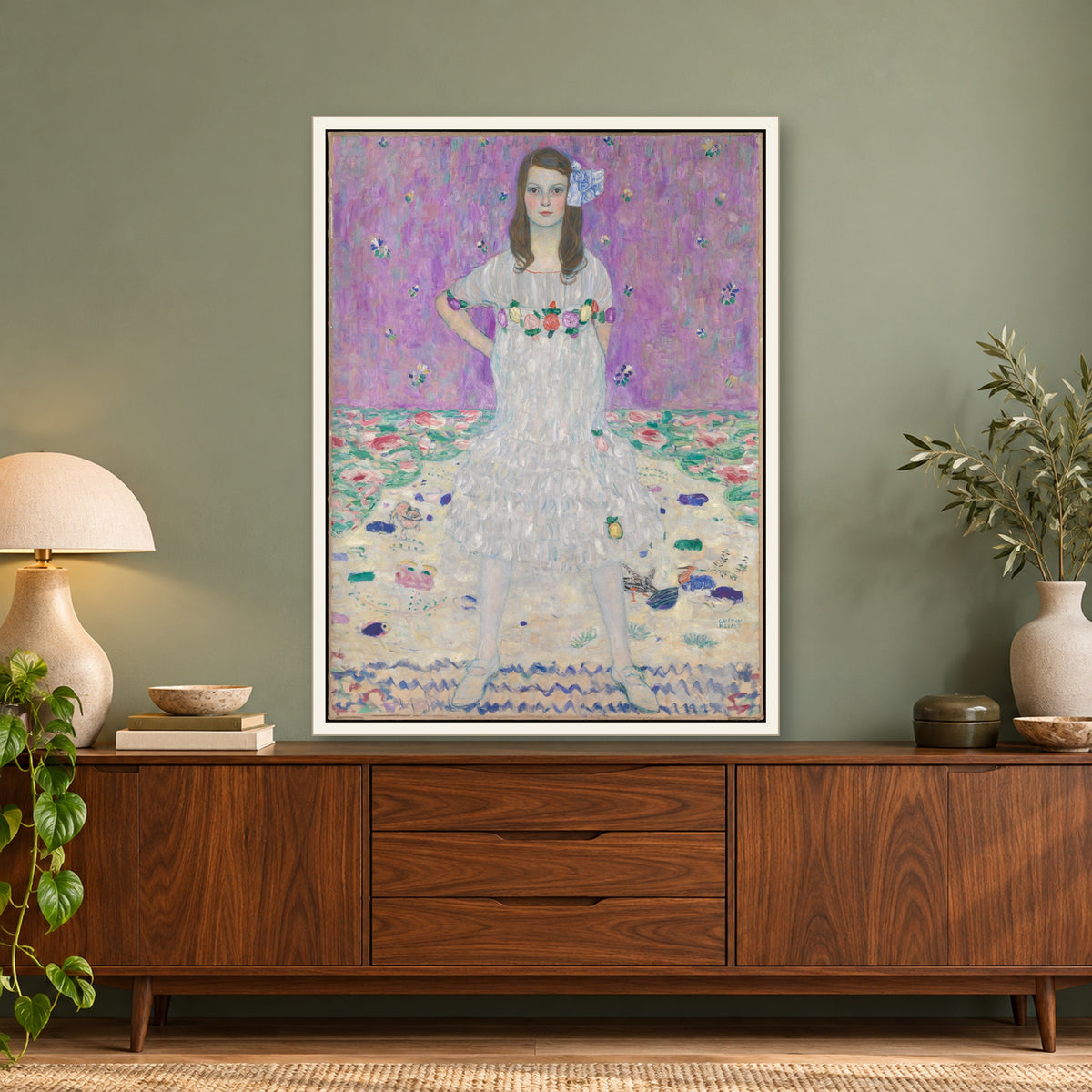 Mäda Primavesi by Gustav Klimt — framed room mockup