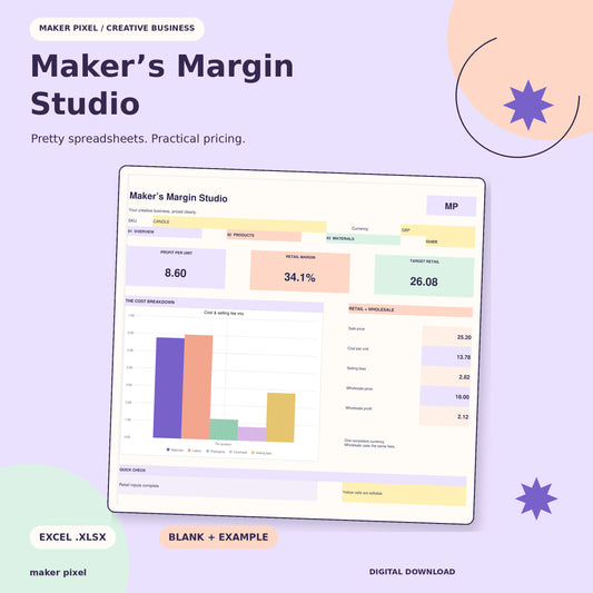 Maker's Margin Studio: pricing dashboard