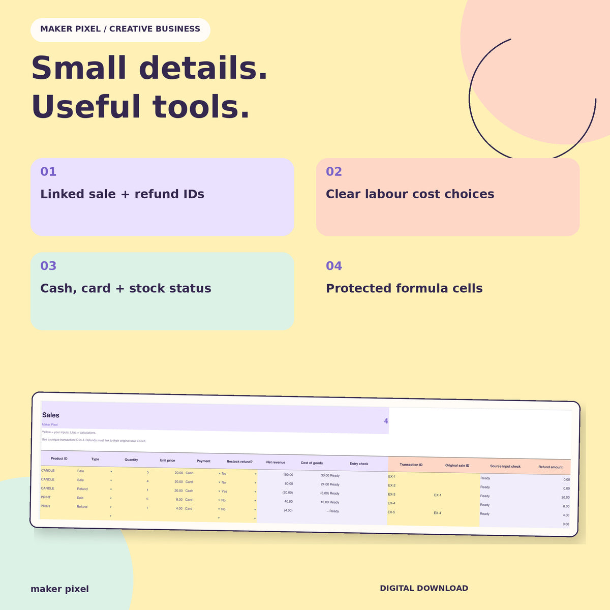 Market Day Profit Tracker: features and corrected workbook controls