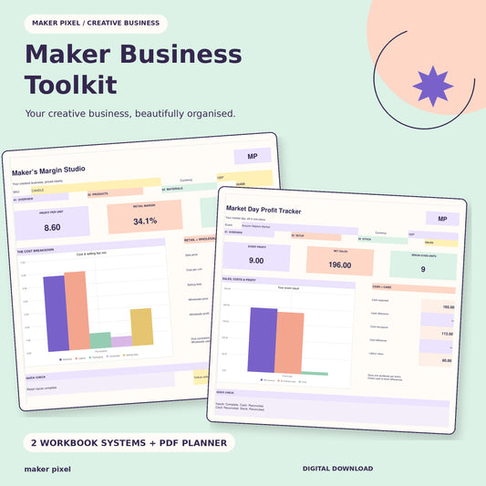 Maker Business Toolkit: corrected workbook dashboard