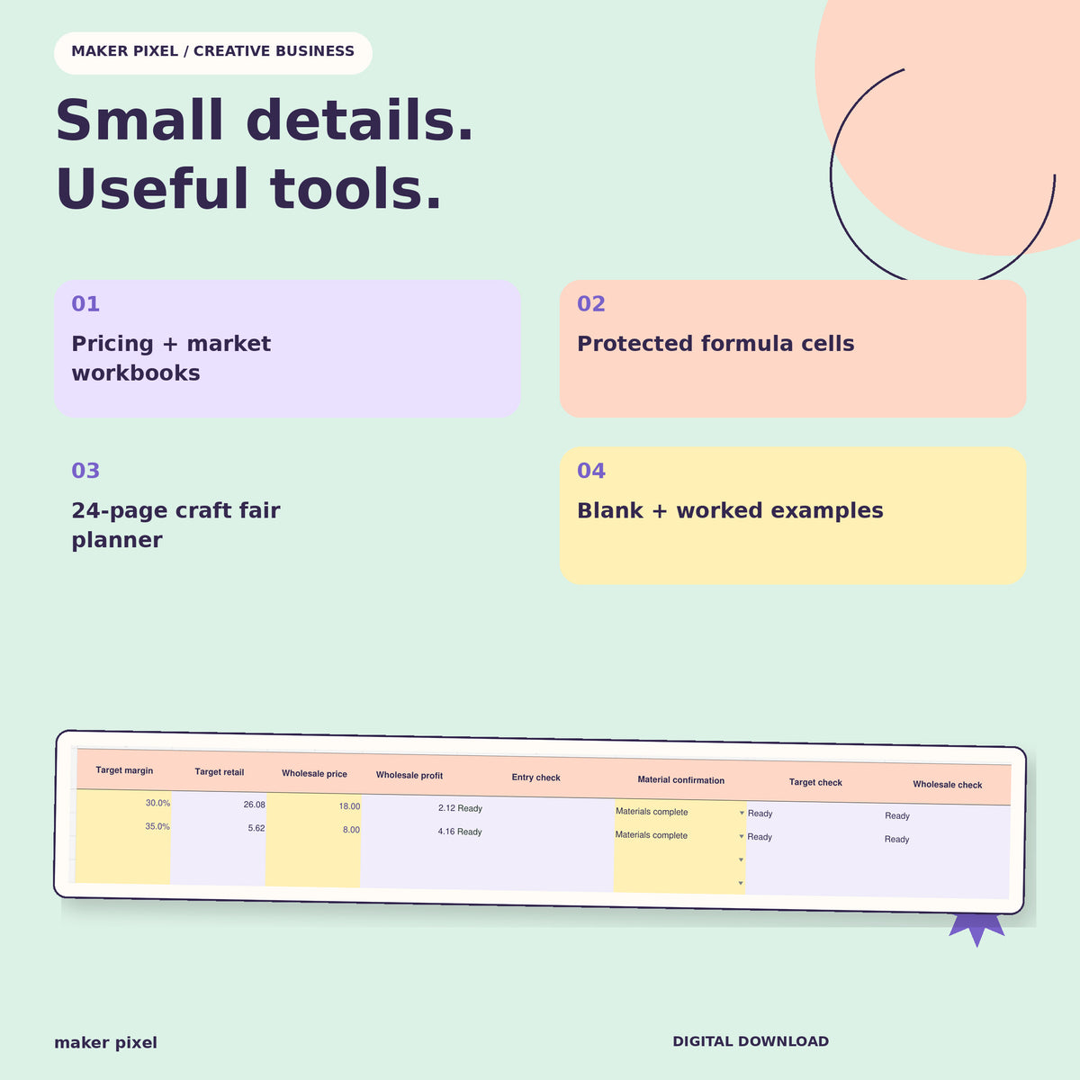 Maker Business Toolkit: features and corrected workbook controls