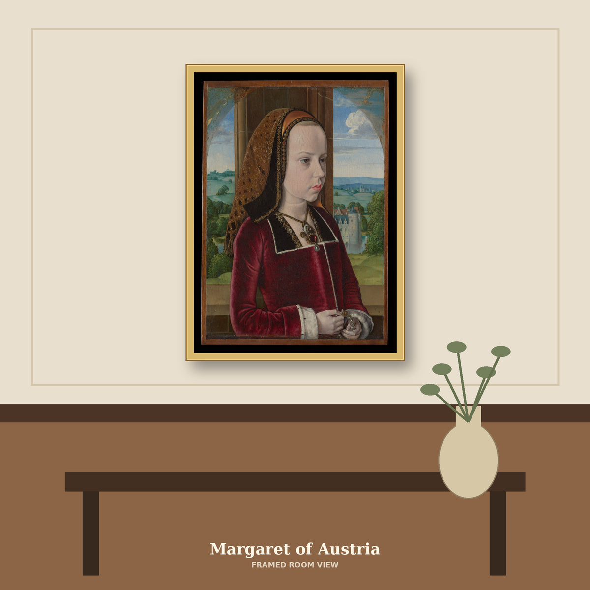Margaret of Austria by Jean Hey (called Master of Moulins), room mockup