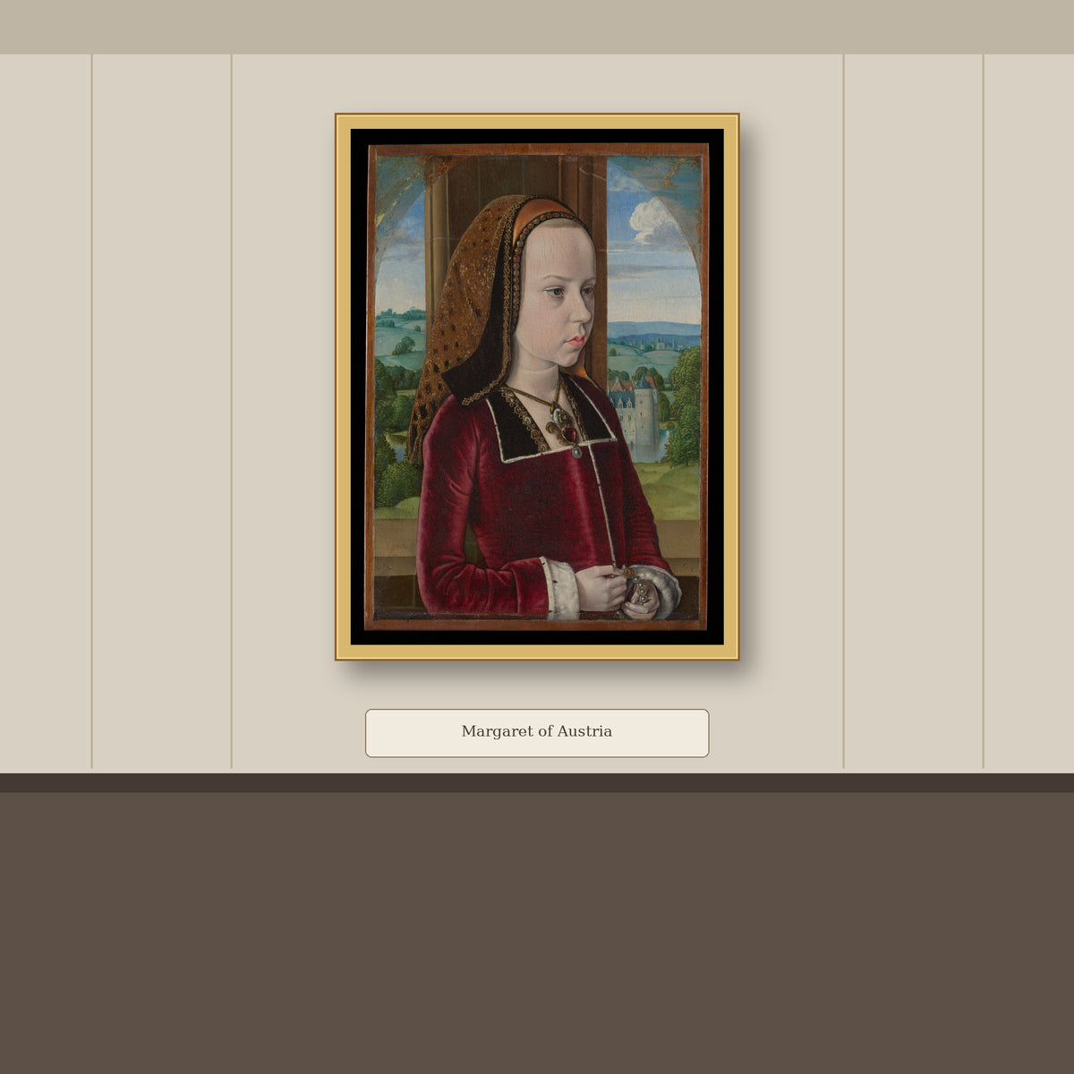 Margaret of Austria by Jean Hey (called Master of Moulins), gallery mockup