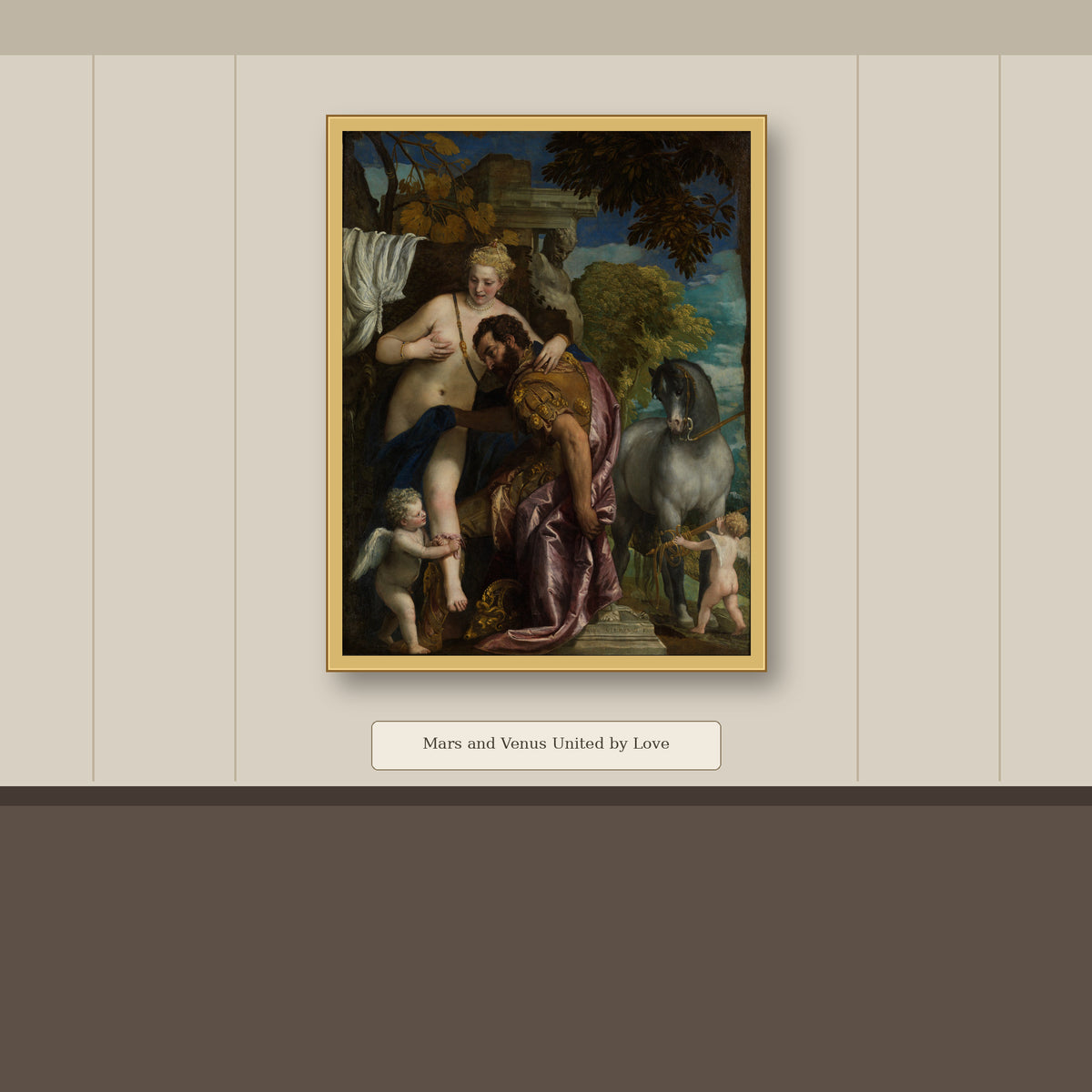 Mars and Venus United by Love by Paolo Veronese (Paolo Caliari), gallery mockup