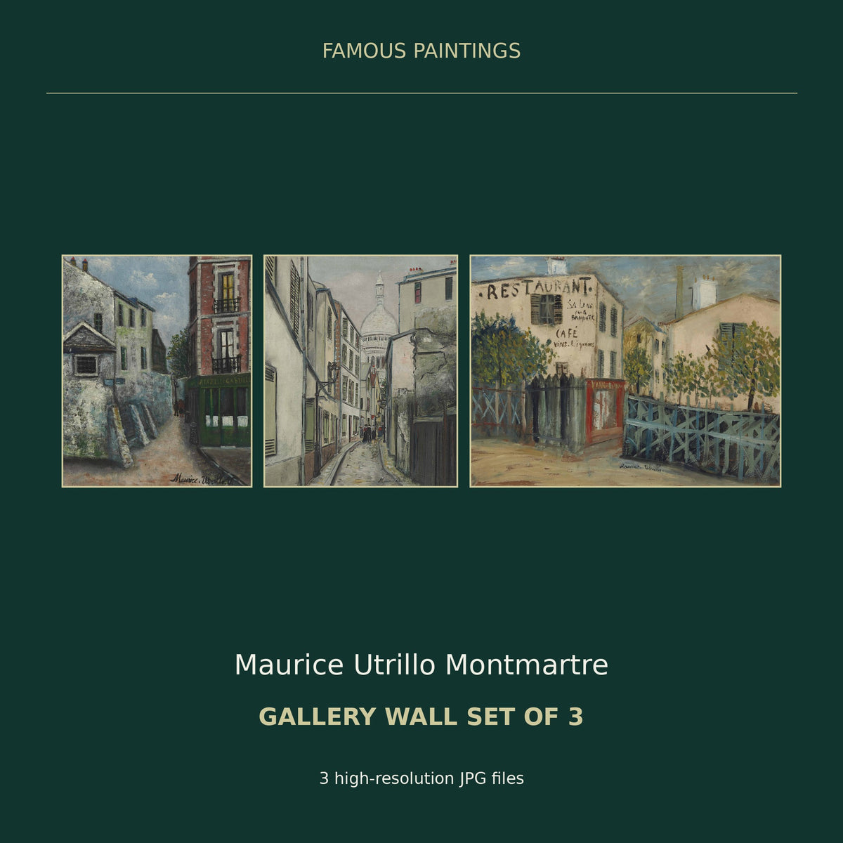 Maurice Utrillo Montmartre Gallery Wall Set of 3 — cover