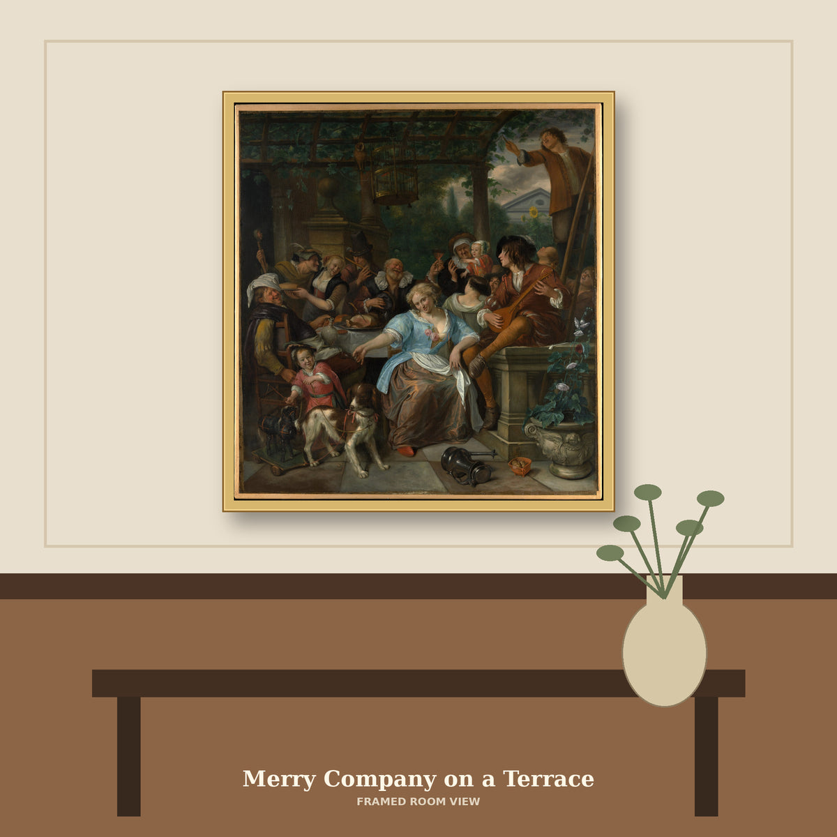 Merry Company on a Terrace by Jan Steen, room mockup