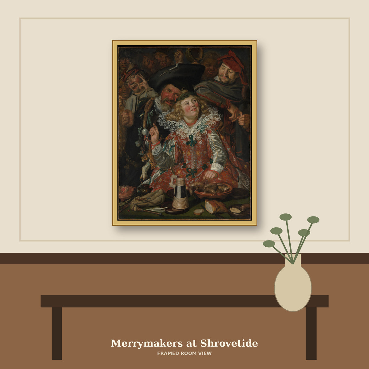 Merrymakers at Shrovetide by Frans Hals, room mockup