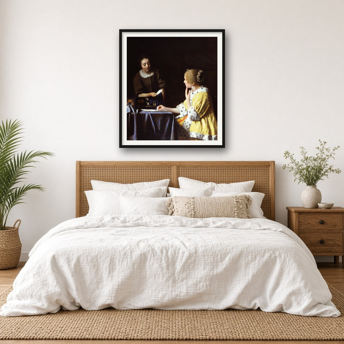 Mistress and Maid by Johannes Vermeer — framed art preview