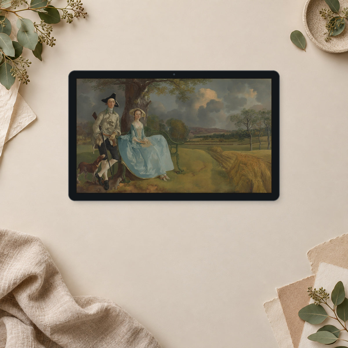 Mr and Mrs Andrews by Thomas Gainsborough — framed room mockup