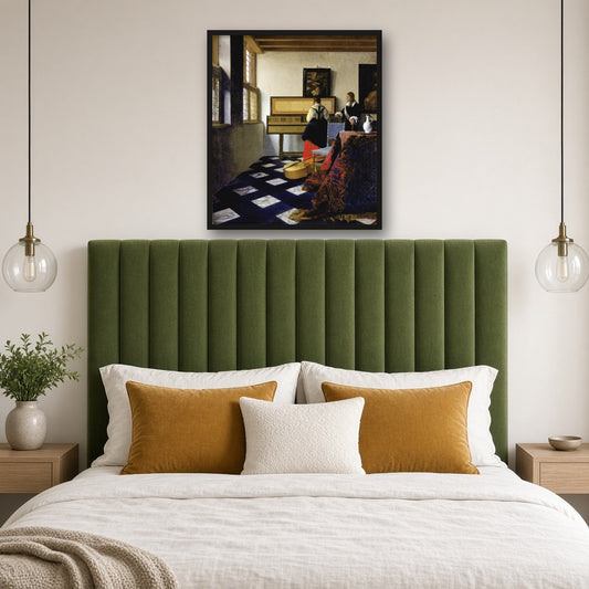 The Music Lesson by Johannes Vermeer — room mockup