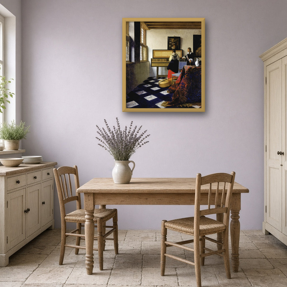 The Music Lesson by Johannes Vermeer — framed art preview