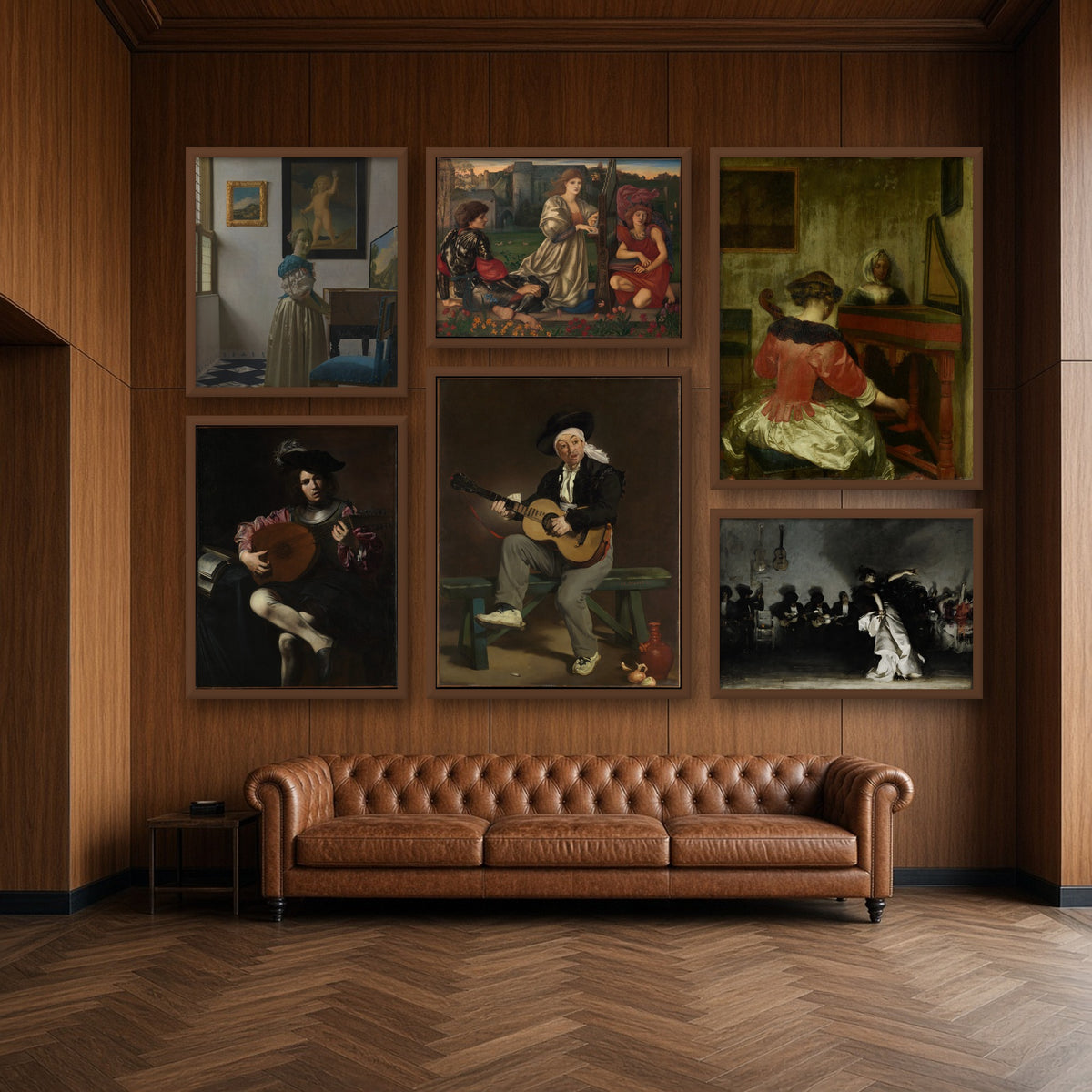 Music in Art Gallery Wall Set of 6 — gallery wall mockup, alternative arrangement