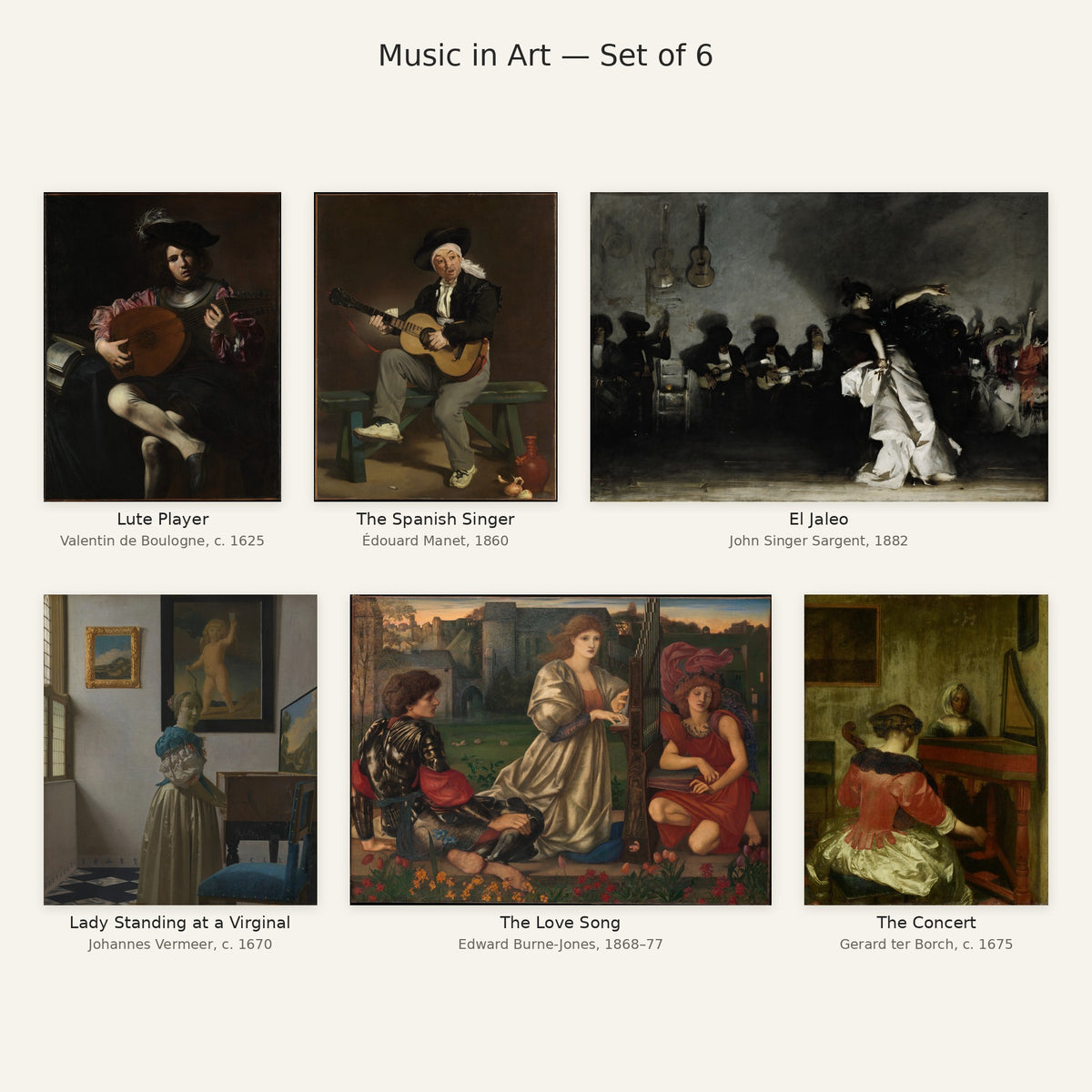 Music in Art Gallery Wall Set of 6 — all paintings in the set