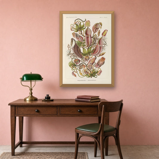 Nepenthaceae Pitcher Plants, Plate 62 from Art Forms in Nature by Ernst Haeckel — room mockup