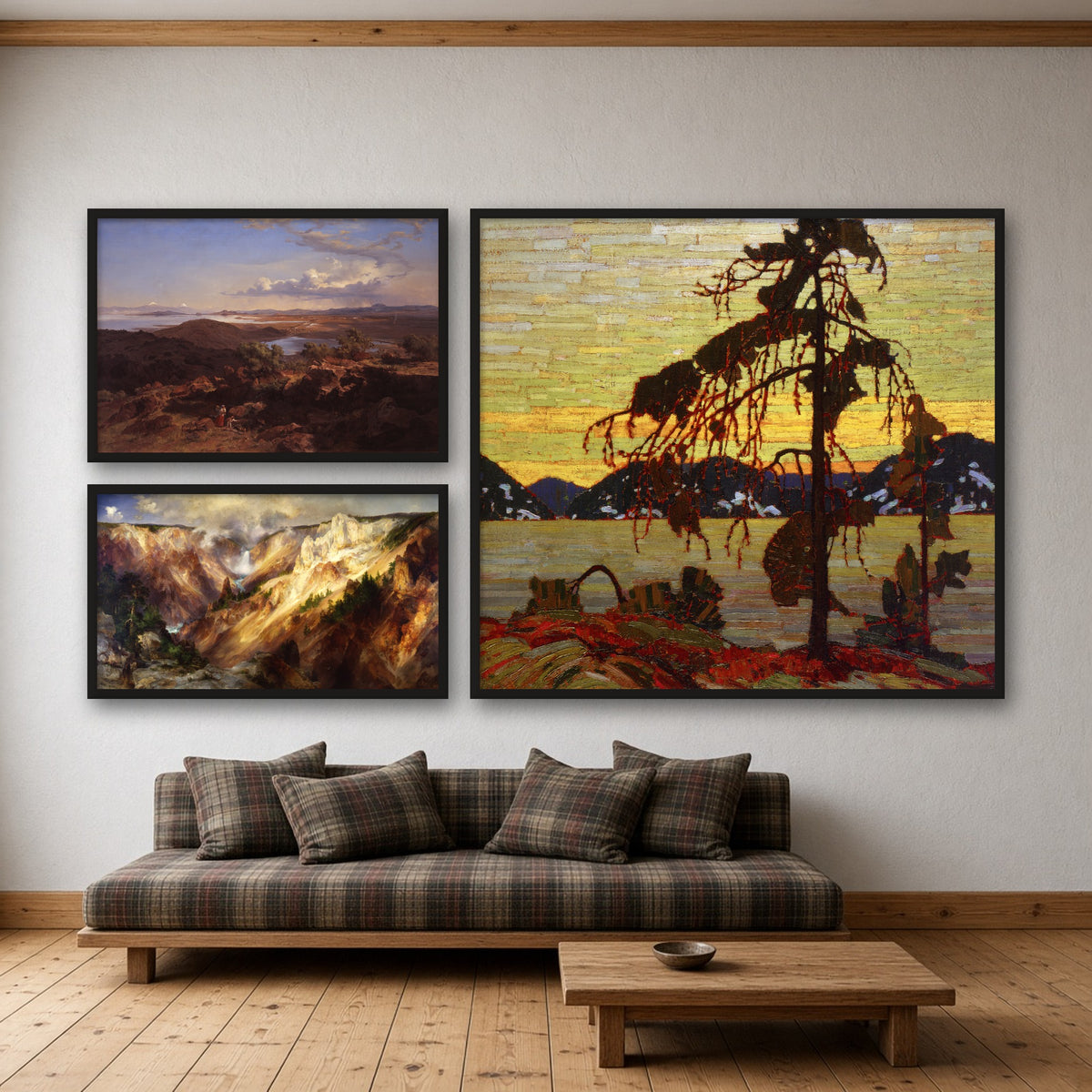 New World Landscapes Gallery Wall Set of 3 — gallery wall mockup, alternative arrangement