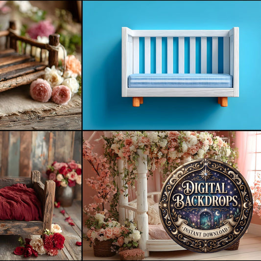 Newborn Baby Cot Backdrop Images