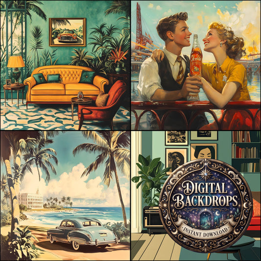 Nostalgic Retro Designs Backdrop Images