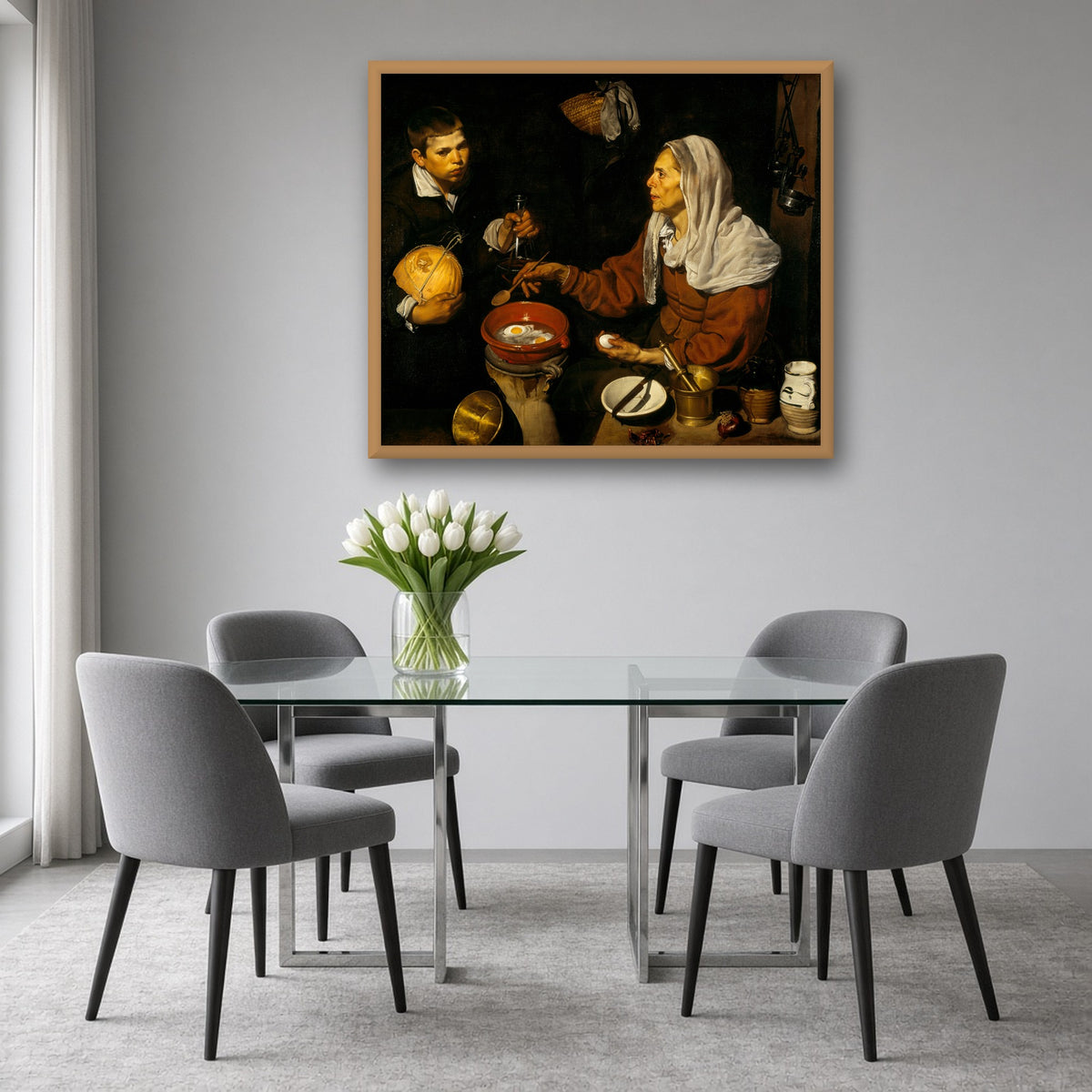 Old Woman Frying Eggs by Diego Velázquez — framed art preview