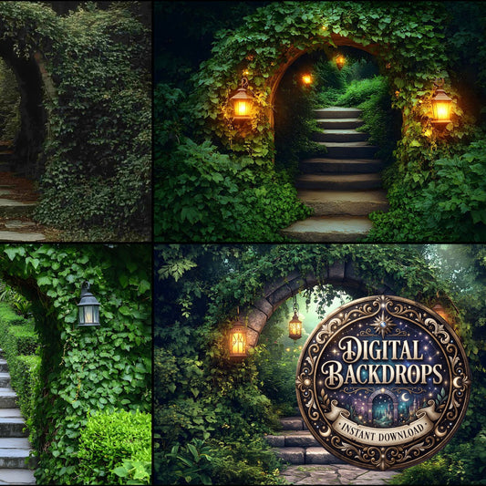 Overgrown Victorian Garden Backdrop Images