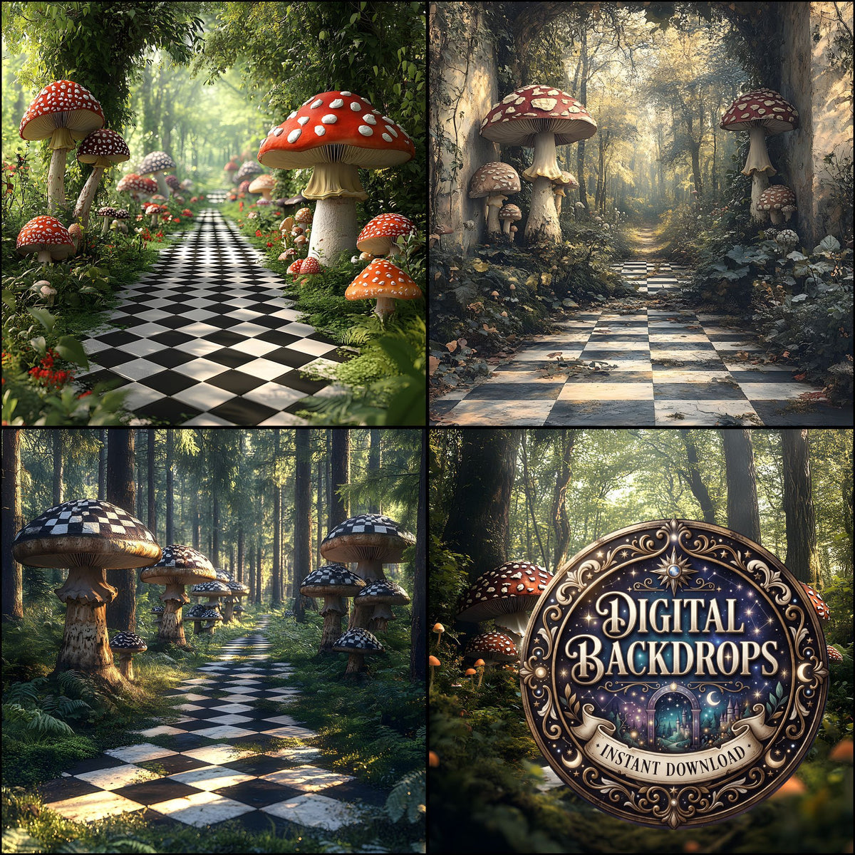 Oversized Mushroom Backdrop Images