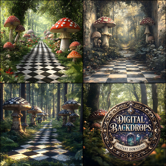 Oversized Mushroom Backdrop Images