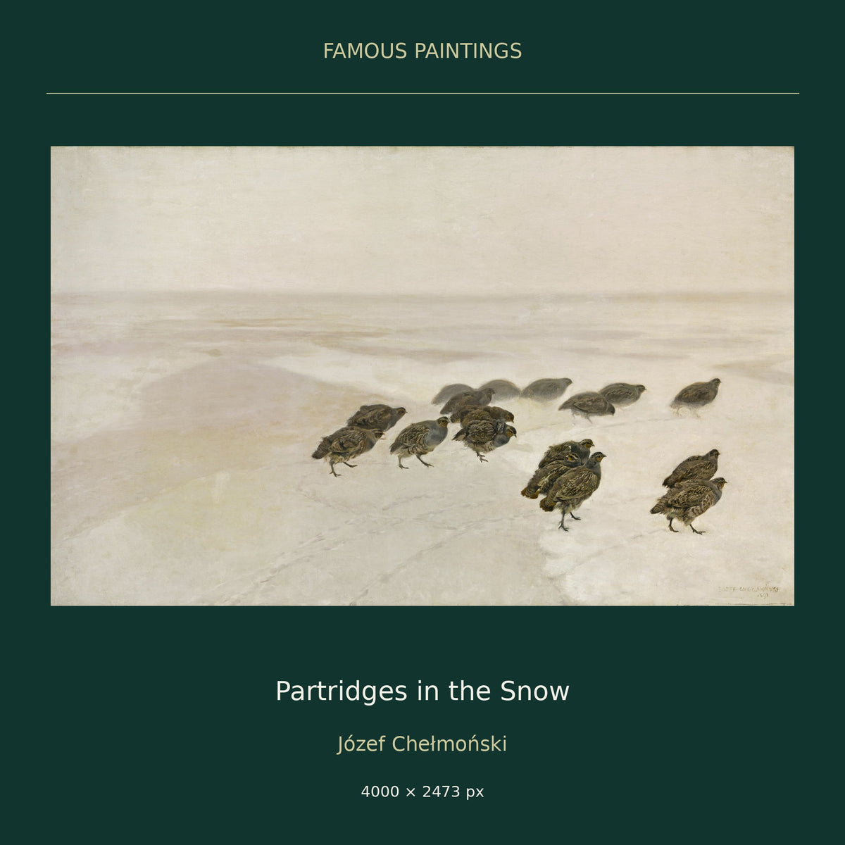 Partridges in the Snow by Józef Chełmoński — cover