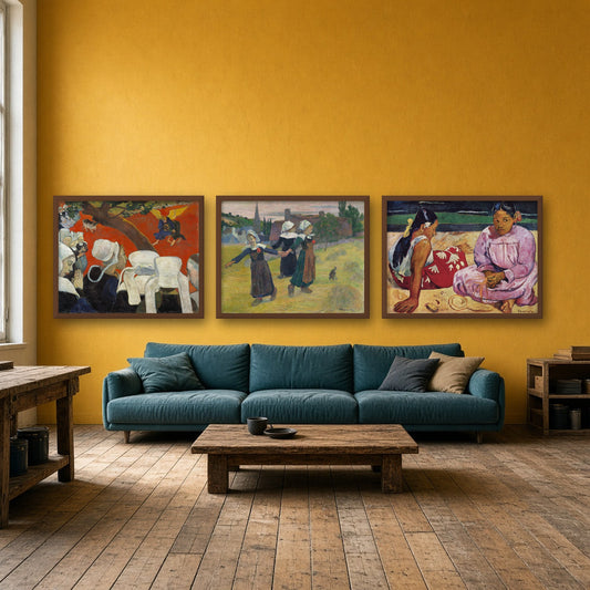 Paul Gauguin Gallery Wall Set of 3 — gallery wall mockup, alternative arrangement
