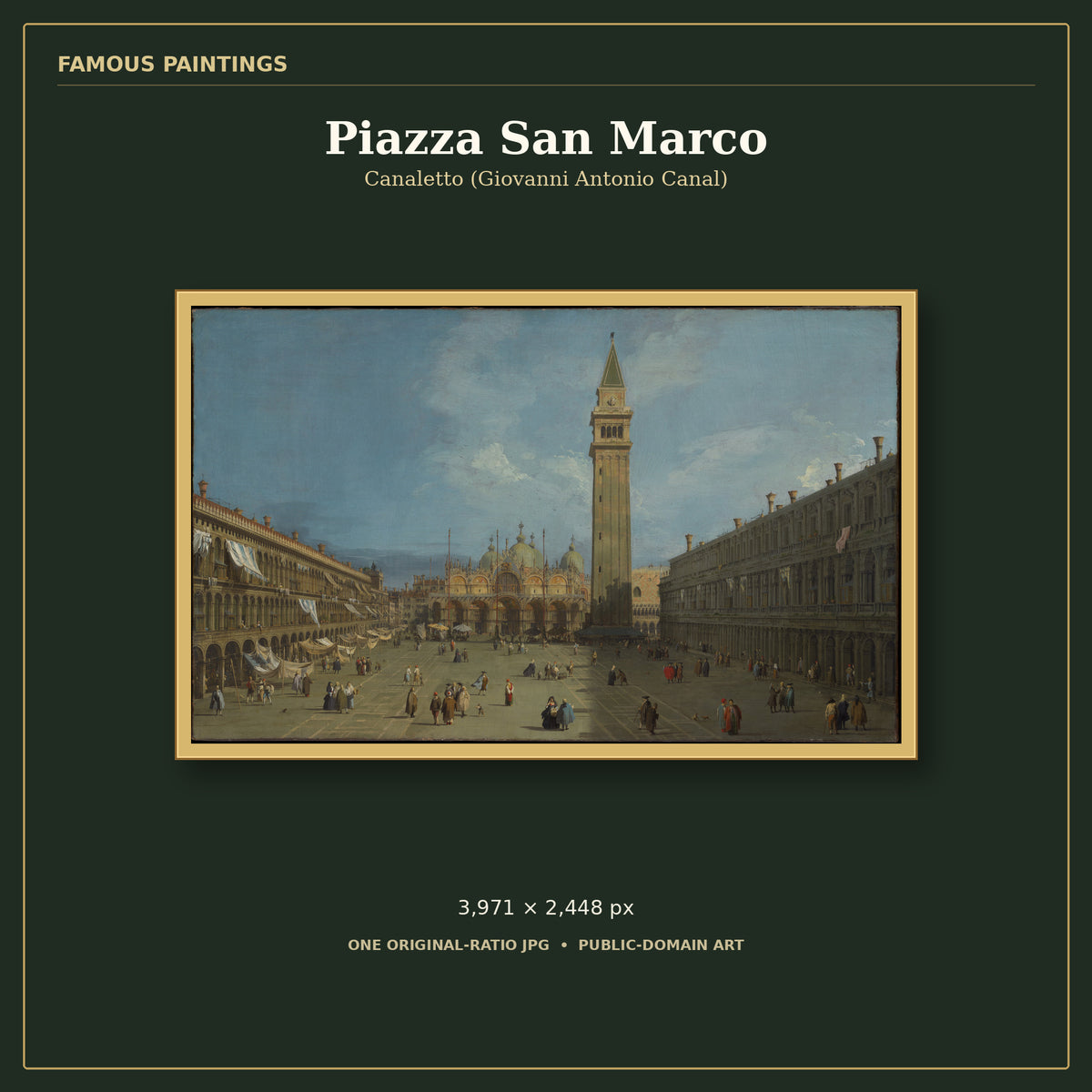 Piazza San Marco by Canaletto (Giovanni Antonio Canal), cover preview