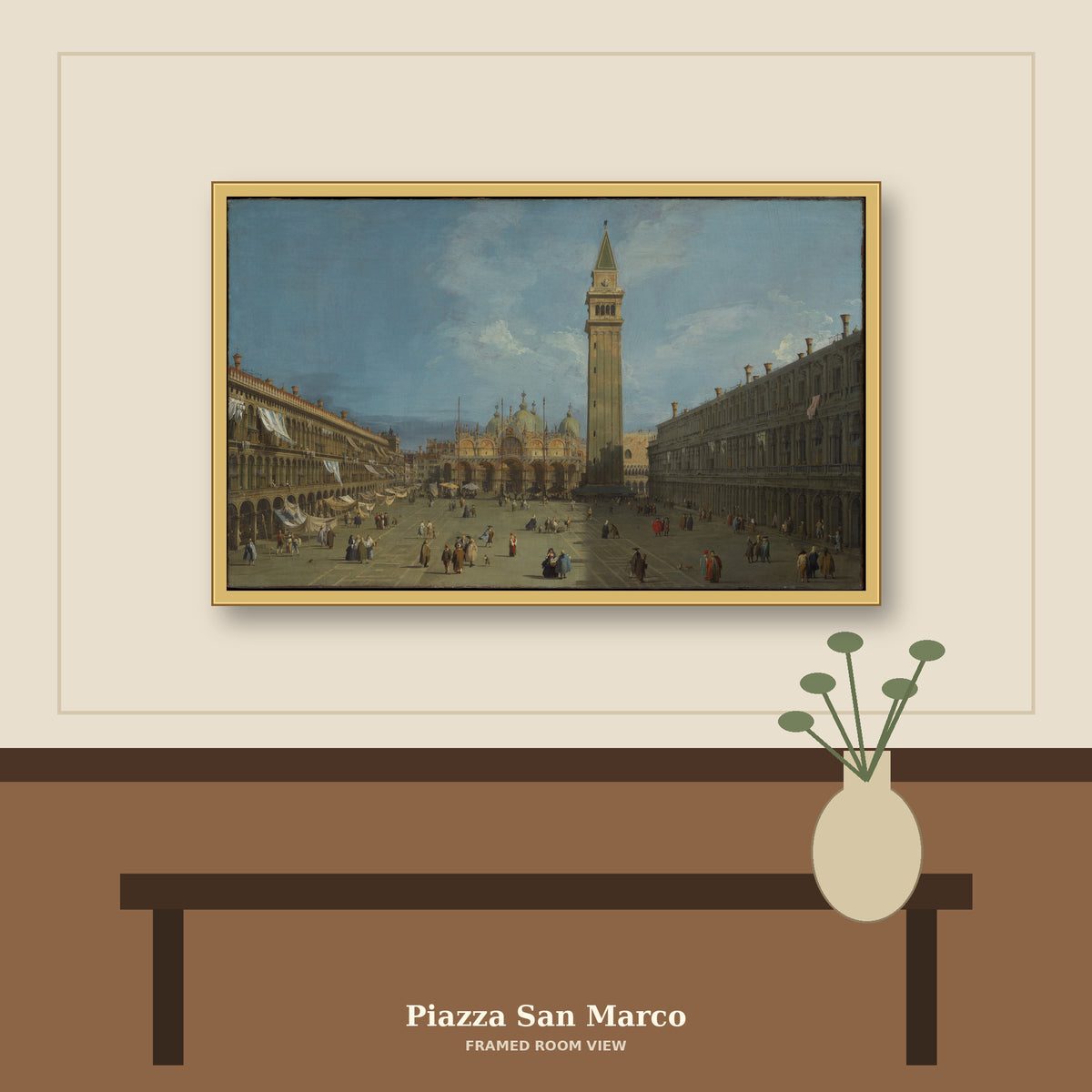 Piazza San Marco by Canaletto (Giovanni Antonio Canal), room mockup