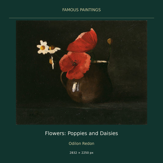 Flowers: Poppies and Daisies by Odilon Redon — cover