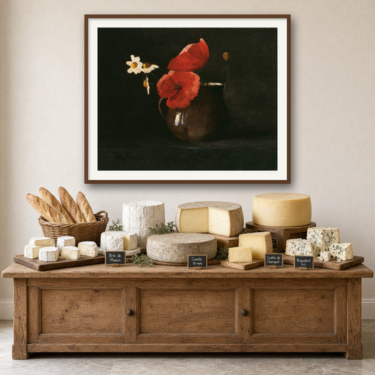 Flowers: Poppies and Daisies by Odilon Redon — room mockup