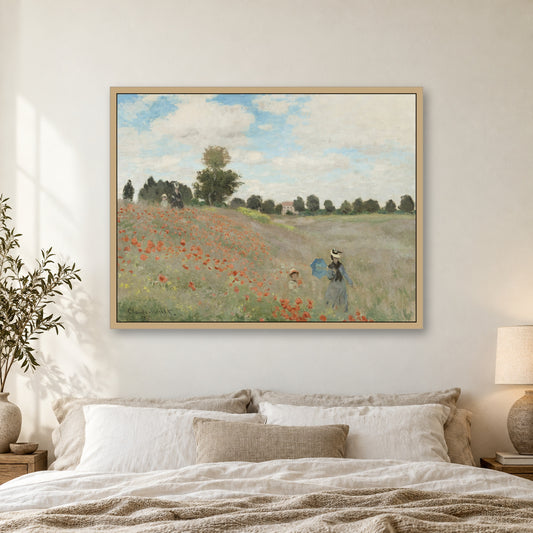 Poppy Field by Claude Monet — framed room mockup