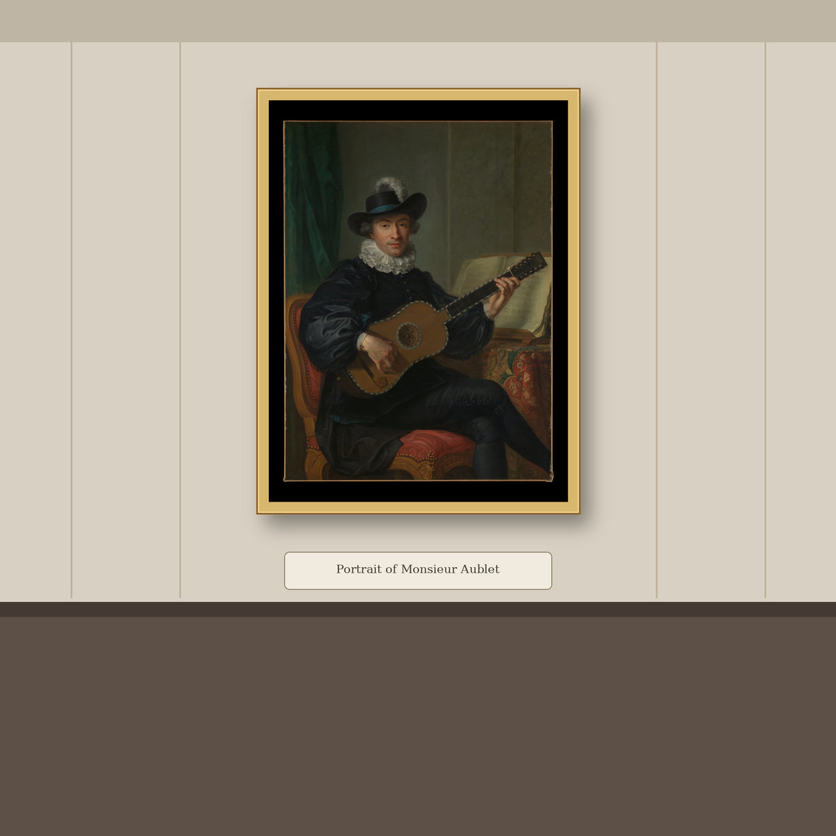 Portrait of Monsieur Aublet by Guillaume Voiriot, gallery mockup