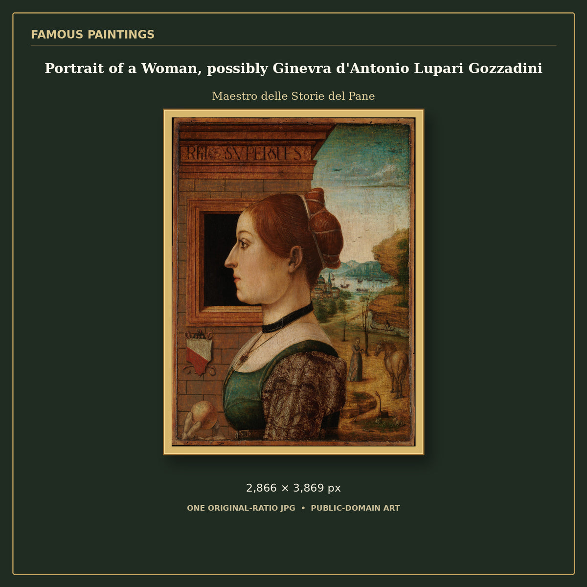 Portrait of a Woman, possibly Ginevra d'Antonio Lupari Gozzadini by Maestro delle Storie del Pane, cover preview
