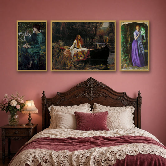 Pre-Raphaelite Women Gallery Wall Set of 3 — gallery wall mockup
