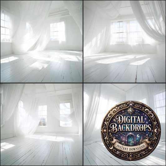 Pristine White Minimalist Room Backdrop Images