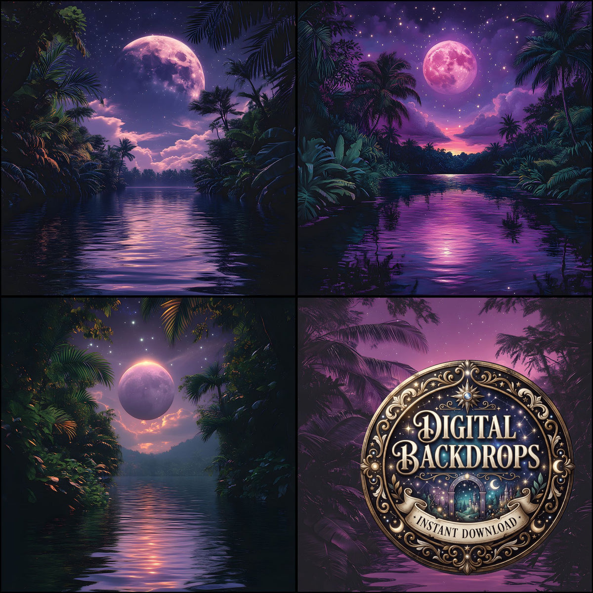 Purple Moon Backdrop Images