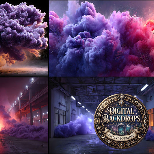 Purple Smoke Action Backdrop Images